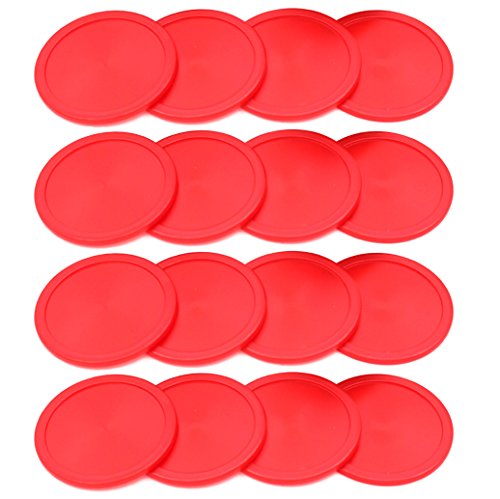 16PCS Amersumer 2.5" Home-sized Red Air Hockey Replacement Table Pucks For Game Tables, Equipment, Accessories. (Red) - Thumbnail 3