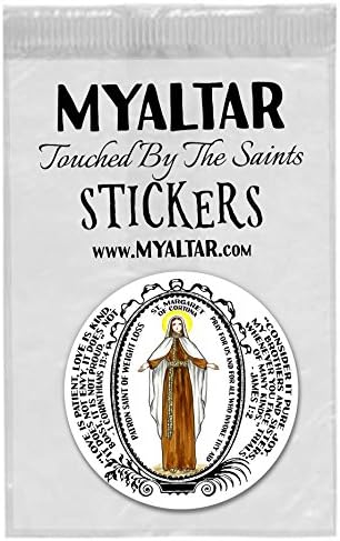 Saint Margaret of Cortona Patron of Weight Loss 2.25" Round Pack of 5 Stickers
