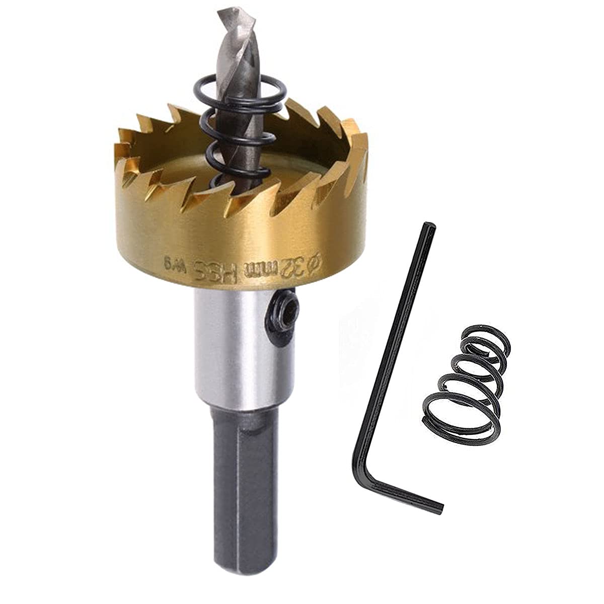 SagaSave 32MM Carbide High Speed Steel Drill Bits Hole Cutter, Heavy Duty Titanium-Plated Hole Saw for Stailess Steel, Metal, 1.26inch 1PCS