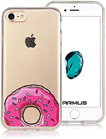 iPhone 7 Case [Cartoon Pattern] ARMUS Premium Quality 3D Print Transparent Hard PC Back Cover + Shock Absorbing Soft Bumper Protective Case for 4.7 inches iPhone 7 (Sunday's Dessert 7)