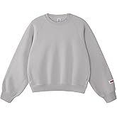 FAlABLE Women's Oversized Crewneck Sweatshirt Cozy Fleece Boxy Fit Pullover with Hidden Zipper Pockets Fall Winter Tops