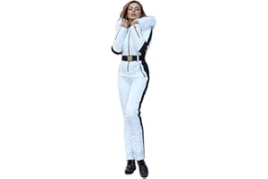 Yousify Womens Snow Suits Winter Ski Suit Onesie Outdoor Sports Waterproof Snowsuit Removable Faux Fur Collar Coat Jumpsuit