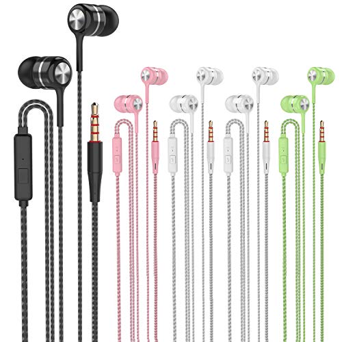 Earbuds Headphones with Microphone 5 Pack,Earbuds Wired Stereo