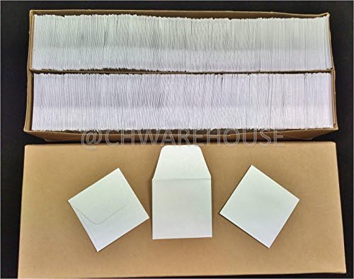 Raise Products 2"x2" Coin Envelopes - 500/box, Pre-gummed Flap, White, Acid Free