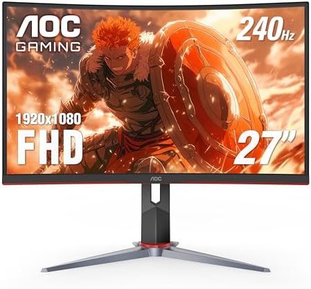 AOC C27G2Z 27 Curved Frameless Ultra-Fast Gaming Monitor, FHD