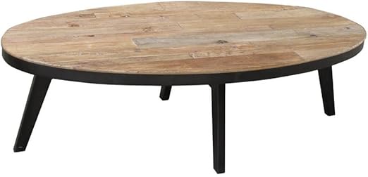 Homy Couchtisch Oval Holz Ulme Recycelt Gestell Metall Eisen 140x70cm Beistelltisch Blackbeard Amazon De Kuche Haushalt
