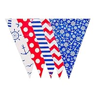 Nautical Beach Lake Cottage Sailing Banner Pool Party Decoration Pennant Flags (JA002)