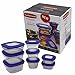 Rubbermaid Premier Food Storage Containers, 16-Piece Set, Purple