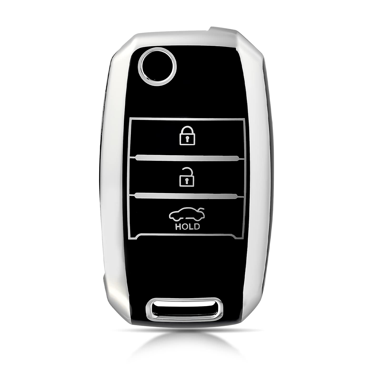 OFFCURVE Car Key Cover Car Key Case Key Fob Cover Car Key Protector 3 buttons Compatible with Kia Sportage Rio Sorento Carens Optima Soul Picanto Forte Cerato Ceed Venga Cadenza K3 K5