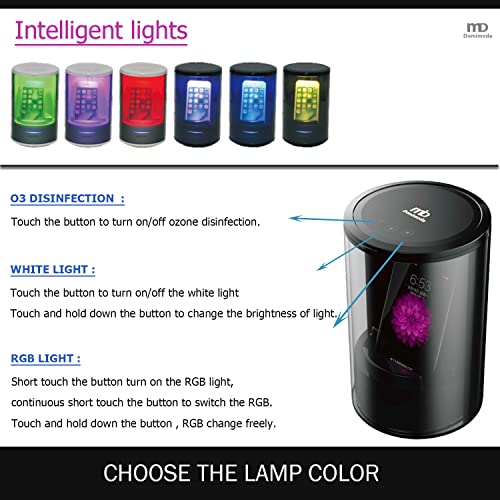 Tesla Desktop Supercharger, Portable Phone Sanitizer & Charger Lamp – Cleans All Smartphones, Car keys, Makeup & Nail Tools, Illumination & Fast Charging for Iphone & Android Smartphone