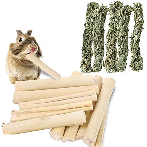 300g Bunny Sweet Bamboo Chew Sticks Timothy Hay Twists Chewing Natural
