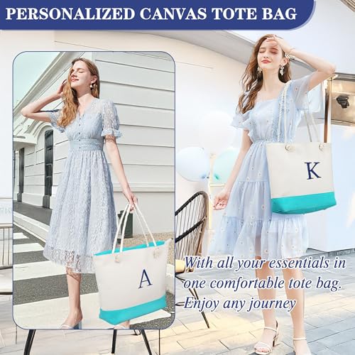 YOOLIFE WEDDING ENGAGEMENT BRIDESMAID LARGE BEACH TOTE BAG, MAKEUP BAG BEACH ESSENTIALS FOR WOMEN, PROPOSAL GIFT, BEST FRIEND BIRTHDAY GIFT FOR DAUGHTER GRADUATION HER LETTER P