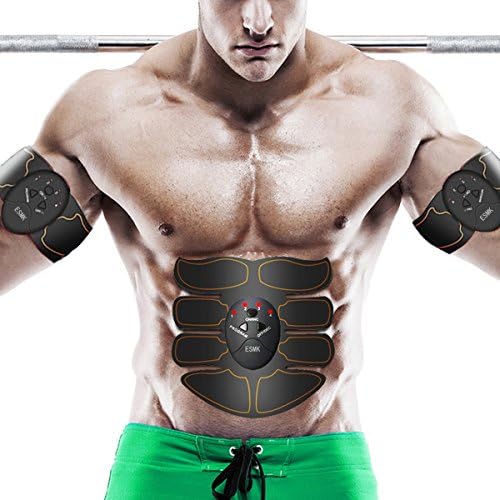 ESMK ABS Stimulator Portable Ultimate Abs Stimulator Abdominal Muscle Toner Unisex Massage Toning Belt for Abdomen/Arm/Leg Training - yellow