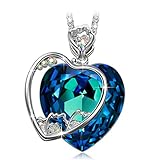 Gift for Women with Caronation Design Pendant Necklace, Heart Crystals from Swarovski, Ideal Mothers day Gift for mom,wife,mother. Christmas,Birthday,Anniversary Jewelry Gift for Her from J.NINA