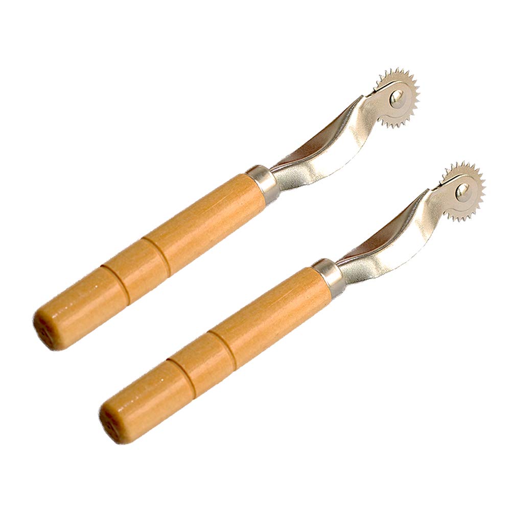 Sewing Pattern Tracing Paper Pattern Tracing Wheel for DIY Sewing Paper Cloth Leather with Wooden Handle 2 PCS 20mm