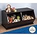 KidKraft Wooden Double Storage Unit - Espresso - Children's Storage Furniture, Gift for Ages 3+