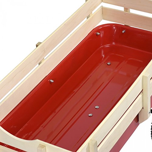 All Purpose Beach Wagon 330lb Capacity Moving Wagon Red And Light Wood