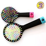 Hair Brush Comb for Wet or Dry Hair - Detangling Brush for Kids & Adults - No Tangle Brush (Black/Black)