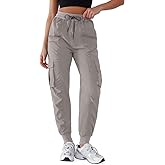 YIPINK Lightweight Workout Joggers for Women 30" High Waisted Outdoor Running Casual Track Pants with Pocket Light Gray