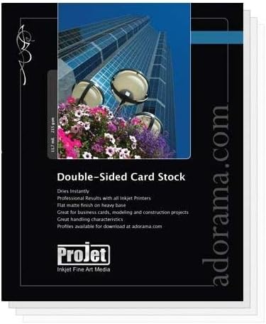 Projet Extra Heavyweight Card Stock, Double Sided Matte Inkjet Paper, 11.7 mil., 8x10", 50 Sheet Pack