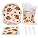Hedgehog Birthday Party Bundle, Includes Plates, Napkins, Cups, and Cutlery (24 Guests,144 Pieces)