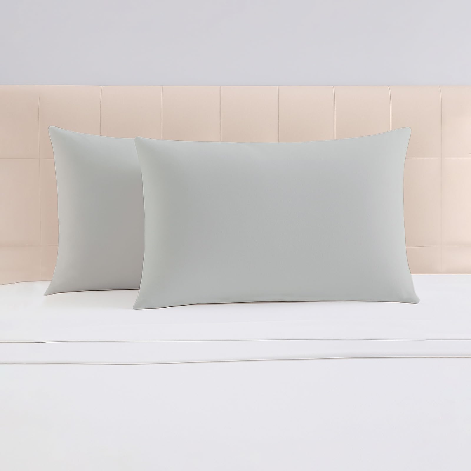 Pizuna Luxurious Cotton Housewife Pillowcases 2 Pack Silver 48x74cm, 1000 Thread Count Long Staple Combed Cotton Thick Pillow Cover, Soft Sateen Housewife Pillow Cases (Cooling Pillowcase) — image 1