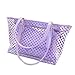 Lady Clear Large Multi-Color Jelly Plastic Work Tote Shoulder Handbag Purple