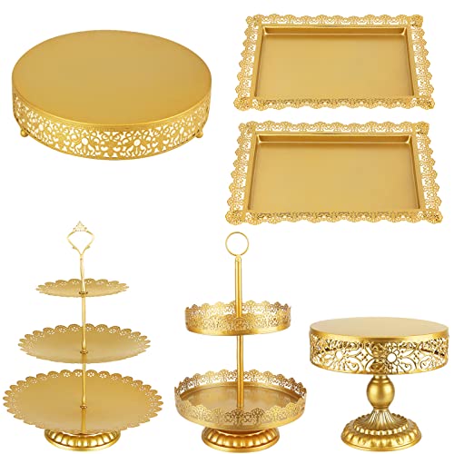 6 Pack Cake Stand Set, Gold Cupcake Stands Tiered