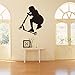 DNVEN Scooter Vinyl Wall Decals Sports Series Scooter Boy Silhouette Poster for Teens Boys Room Decor Playroom Sports Themed Wall Stickers 23 inches x 23 inches