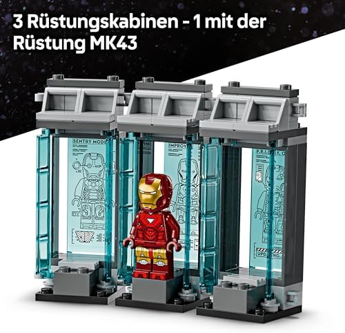 | Marvel Iron Mans Labor: Halle der Rüstungen - Superhelden Spielzeug mit Einer Mech Figur, 5 Minifiguren inkl. Aldrich Killian - Avengers Geschenk für Jungen und Mädchen ab 8 Jahren 76315