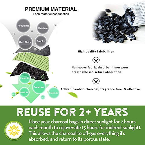 HanYun Door Draft Stopper, (36\'\' x 3\'\', 4.9lb) Heavy Duty Activated Bamboo Charcoal Under Door Draft Blocker Snake Noise Proof Weather Air Blocker Grey