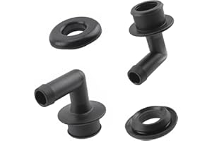 Merdege Pack of 2 PCV Valve Kit, Automotive Ventilation Valve Elbow, Replaces 53013360AA 53030497 02946079 2946079, Compatible with Jeep Models (Black)