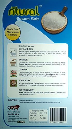 Ntural Epsom Salt, Magnesium Sulfate USP Resealable Bulk Bag, 900g
