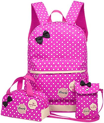 DYYTRm School Backpack Child Girl Cute Bag Handbag Purse Light Waterproof Canvas Multi-Function Backpack (Three-Piece)