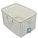 Drawstring Canvas Collapsible Household Organizer Basket with Handles, Lightweight for Toys, Dorm-Room Storage Bins for College Students Use, Blue Checker