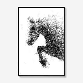 Framed Canvas Wall Art for Living Room, Bedroom Black Horse Canvas Prints for Modern Home Decoration Ready to Hang - 16"x24" inches