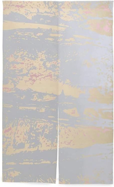 Amazon Tinzzeros のれん おしゃれ 抽象的な大理石のトレンディなテクスチャパステルゴールド ホテル ギフト クリスマス 和室の ストライプ かっこいい 模様替え 厚手 油煙を防ぐ 突っ張り棒付き 幅85 丈1 のれん オンライン通販