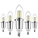 Bogao (5 Pack LED Candelabra Bulb, 12W Daylight LED Candle Bulbs, 85-100 Watt Light Bulbs Equivalent, E12 Candelabra Base,1200 Lumens LED Lights,Torpedo Shape White 6000K