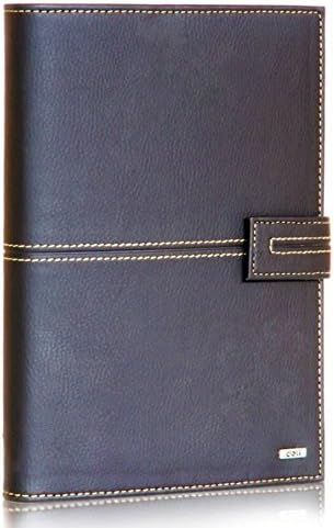 Classic Executive Notebook, Leather Cover, 97 Sheets, 6.7 X 9.2 Inches, Black with Closure