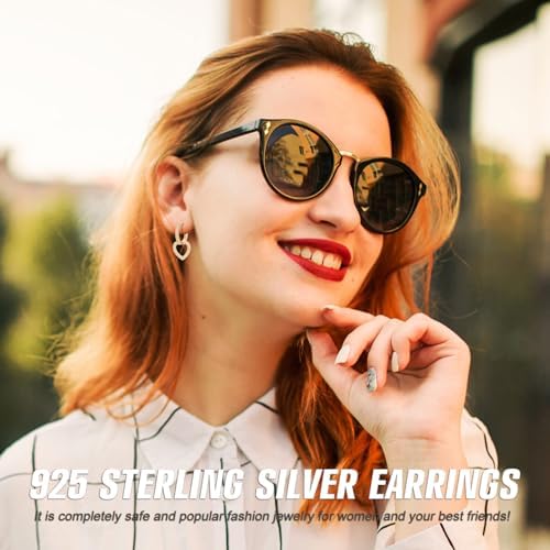 Brincos de argola em prata de lei 925 com zircónia cúbica colorida, joias com pendente para mulheres, conjunto de brincos para ela, 0,48 polegadas, prata, prata