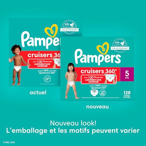 PAMPERS DIAPERS – CRUISERS 360 – SIZE 4, 21 COUNT, BABYPROOF UP TO 100% LEAKPROOF PULL-ON DIAPER (PACKAGING MAY VARY)