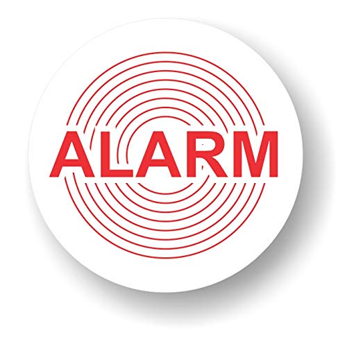 Decooo.be ALARM 45MM ROUND STICKER - OUTDOOR USE (UV & RAIN RESISTANT) - 10