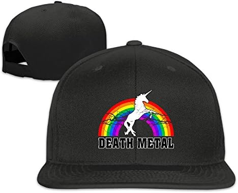Death Metal Unicorn Rainbow Fitted Flat Bill Baseball Hats