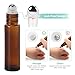 12, 10ml Essential Oils Roller Bottles - Amber, Glass with Stainless Steel Roller Balls by Mavogel (3 Extra Roller Balls, 30 Pieces Labels, Opener, Funnel, Dropper, Brush Included)