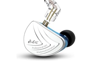 YINYOO KZ AS16 Headphones 8BA Balanced Armature Driver iem HIFI Stereo Sound KZ in Ear Monitors with 3.5mm Audio Plug 0.75mm 2pins Cable Metal Wired Earbuds Earphones (without mic, Blue)