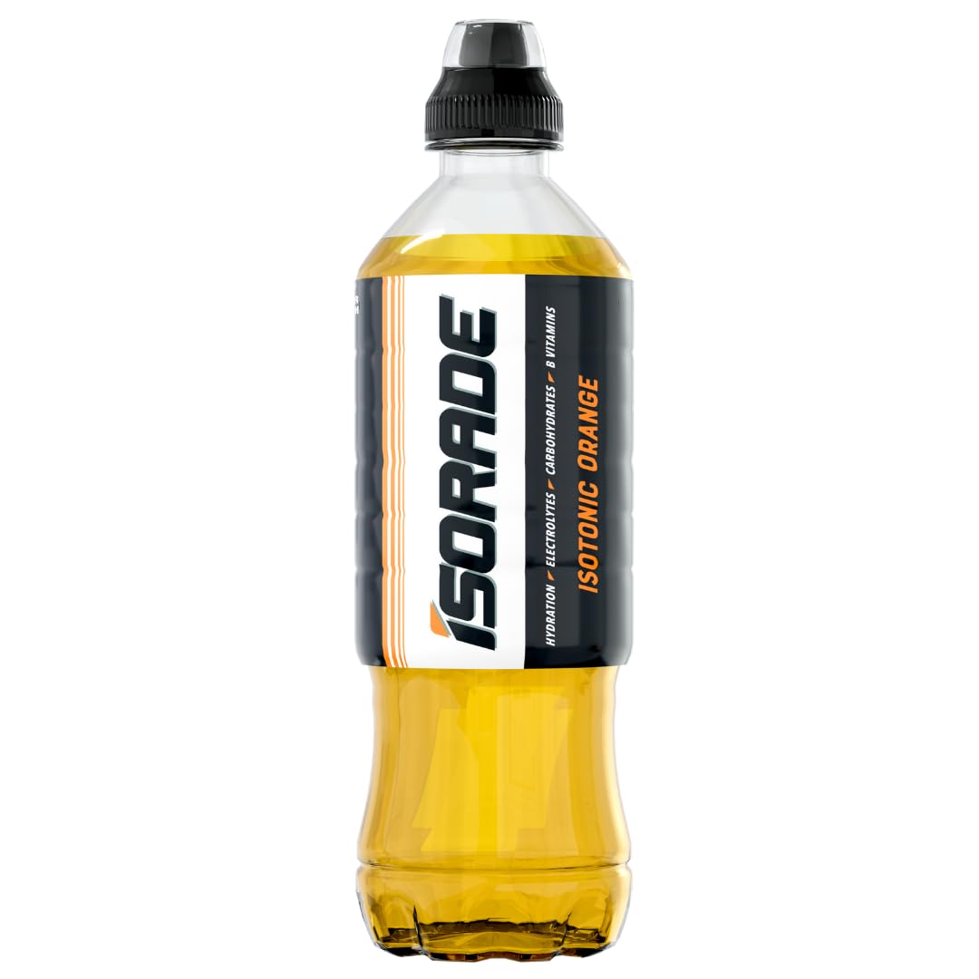 Isorade Orange Sport's Drink, Includes Electrolytes for Muscle Recovery, Performance, Hydration and Recovery, Contains Vitamins B6 and B12, 100 Percent Recyclable Materials, 12 x 500 ml Bottles