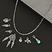 LUX ACCESSORIES Dreamcatcher Owl Elephant Spear Arrow Head Boho Tribal Leaf Crystal Floral Interchangeable Charm Pendant Necklace (7 Charms)