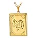 U7 Women 18K Gold Plated Photo Locket Necklace with Rolo Chain 22 Inch Rectangle Allah Pendant Muslim Jewelry