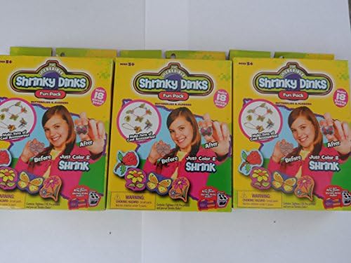 The Incredible Shrinky Dinks, Fun Pack, Butterflies &amp; Flowers, (Pack of 3)