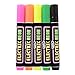 Blacklight Reactive Electric Neon Permanent Fabric Markers 5 Pack with DirectGlow UV Keychain Light